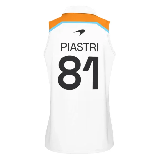 Oscar Piastri McLaren F1 Exclusive Sleeveless Polo For Fan Girl BLF120625A5VPO - Image 3