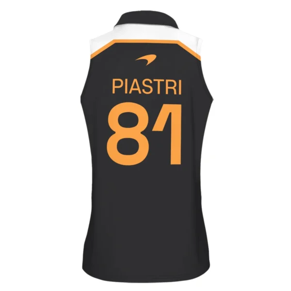 Oscar Piastri McLaren F1 Exclusive Sleeveless Polo For Fan Girl BLF120625A7VPO - Image 3