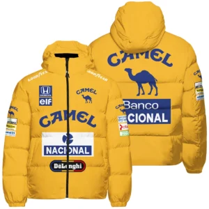 1987 Ayrton Senna Camel Honda Formula 1 Racing Team Down & Puffer Jackets BL3725A5HCJ