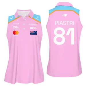 Oscar Piastri McLaren F1 Exclusive Sleeveless Polo For Fan Girl BLF120625A1VPO