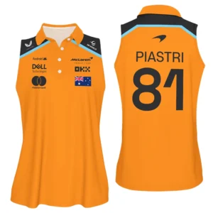 Oscar Piastri McLaren F1 Exclusive Sleeveless Polo For Fan Girl BLF120625A3VPO