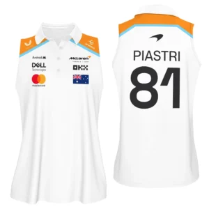 Oscar Piastri McLaren F1 Exclusive Sleeveless Polo For Fan Girl BLF120625A5VPO