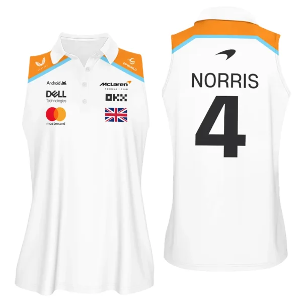 Lando Norris McLaren F1 Exclusive Sleeveless Polo For Fan Girl BLF120625A6VPO