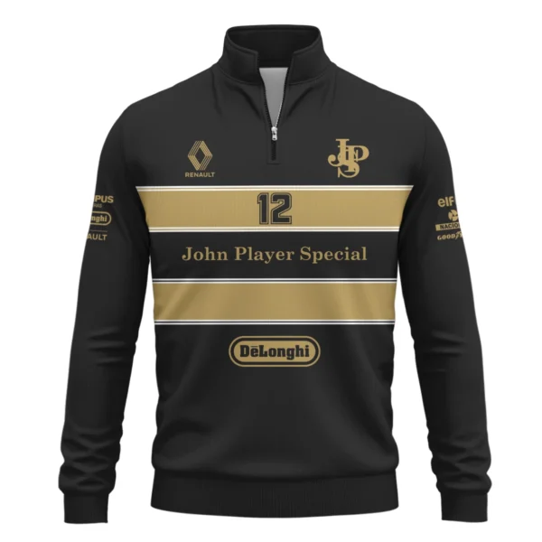 1985 Ayrton Senna John Player Special - Lotus Renault Quarter-Zip Sweatshirt BL3725A1QZS - Image 2