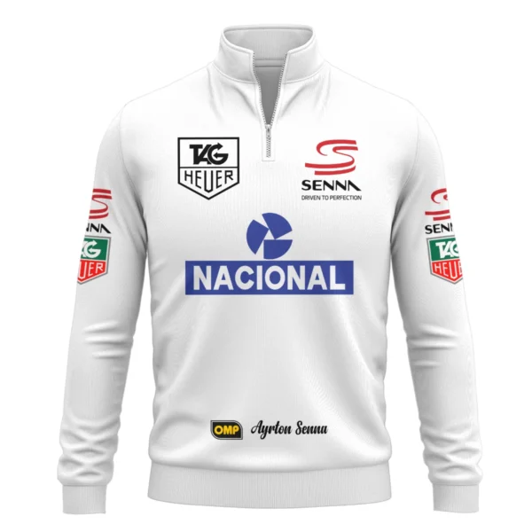 1985 Ayrton Senna John Player Special Lotus F1 Racing Team Quarter-Zip Sweatshirt BL3725A3QZS - Image 2