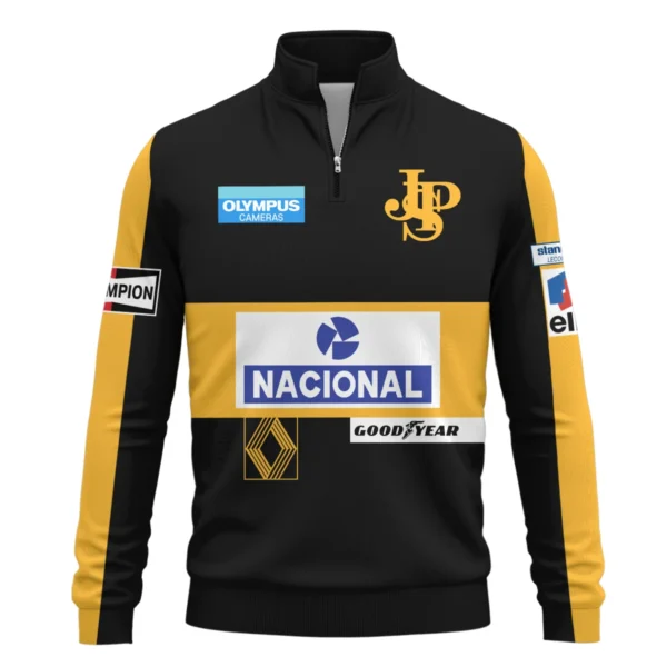 1985 Ayrton Senna John Player Special - Lotus F1 Racing Team Quarter-Zip Sweatshirt BL3725A4QZS - Image 2