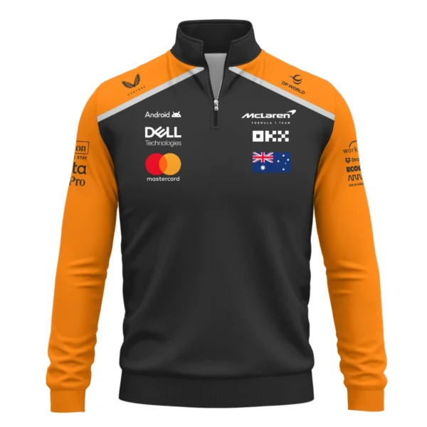 From #81 To #1 Oscar Piastri McLaren F1 Limited Edition Quarter-Zip Sweatshirt BL4725A1QZS - Image 2