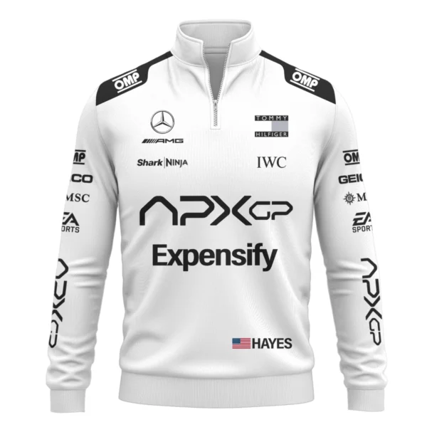 2025 F1 The Movie White Version For Racing Fan Exclusive Quarter-Zip Sweatshirt BLF116625A1QZS - Image 2