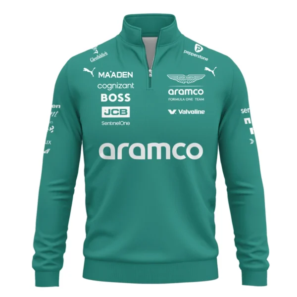 2025 Aston Martin F1 Race Suit Quarter-Zip Sweatshirt BLVA120725A04AMQZS - Image 2