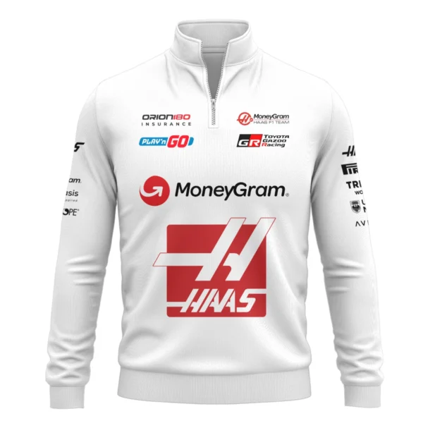 2025 Haas F1 Race Suit Quarter-Zip Sweatshirt BLVA150725HAAS04QZS - Image 2