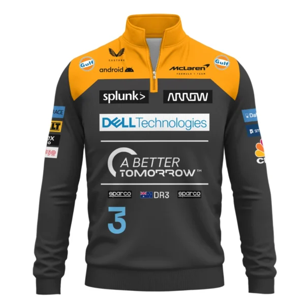 2022 Daniel Ricciardo McLaren F1 Team Race Suit Quarter-Zip Sweatshirt BLVA180725A06QZS - Image 2