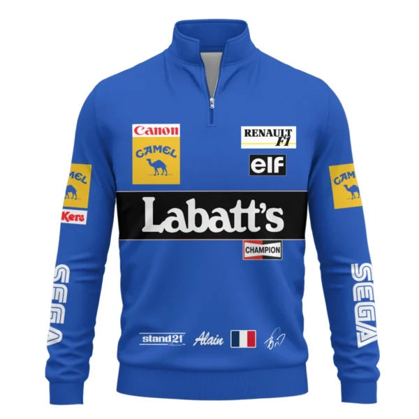 1993 Alain Prost Racing Suit Williams Renault F1 Team Quarter-Zip Sweatshirt BLVAAP070725A03QZS - Image 2