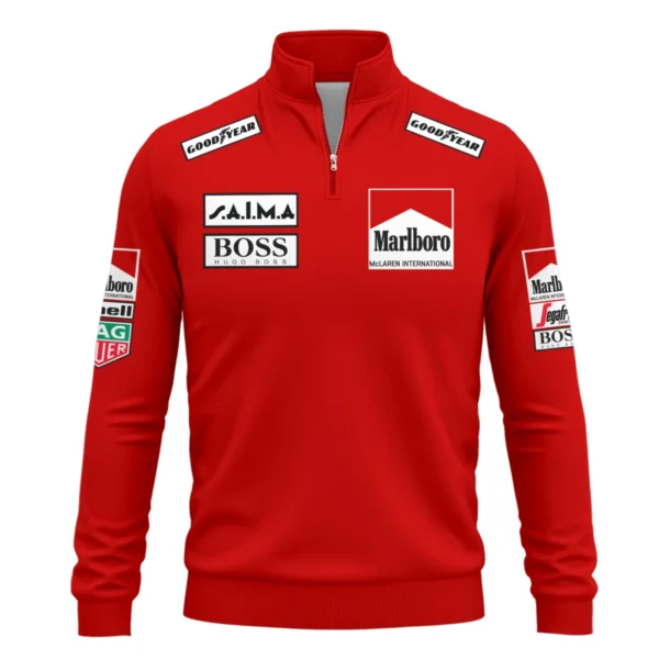 1985 Alain Prost Racing Suit McLaren F1 Team Quarter-Zip Sweatshirt BLVAAP070725A04QZS - Image 2