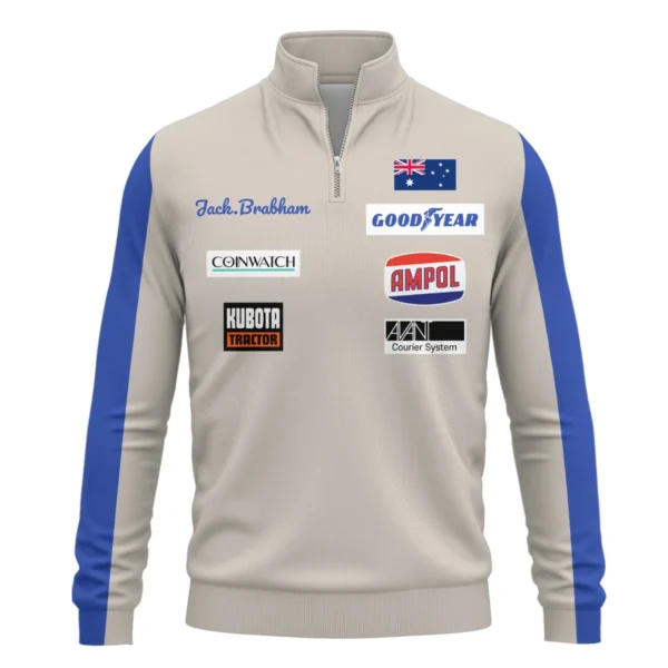 1970 Jack Brabham Race Suit Quarter-Zip Sweatshirt BLVAJB070725A01QZS - Image 2