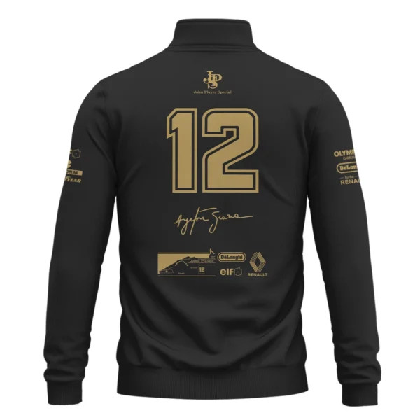 1985 Ayrton Senna John Player Special - Lotus Renault Quarter-Zip Sweatshirt BL3725A1QZS - Image 3