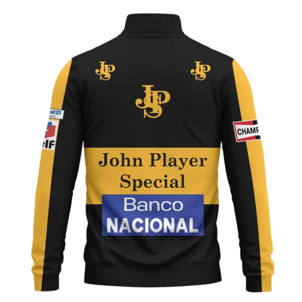 1985 Ayrton Senna John Player Special - Lotus F1 Racing Team Quarter-Zip Sweatshirt BL3725A4QZS - Image 3