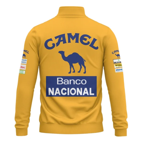1987 Ayrton Senna Camel Honda Formula 1 Racing Team Quarter-Zip Sweatshirt BL3725A5QZS - Image 3