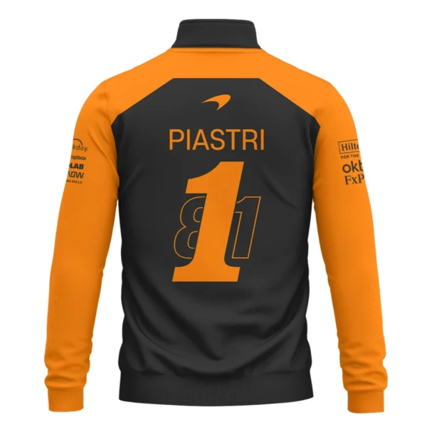 From #81 To #1 Oscar Piastri McLaren F1 Limited Edition Quarter-Zip Sweatshirt BL4725A1QZS - Image 3