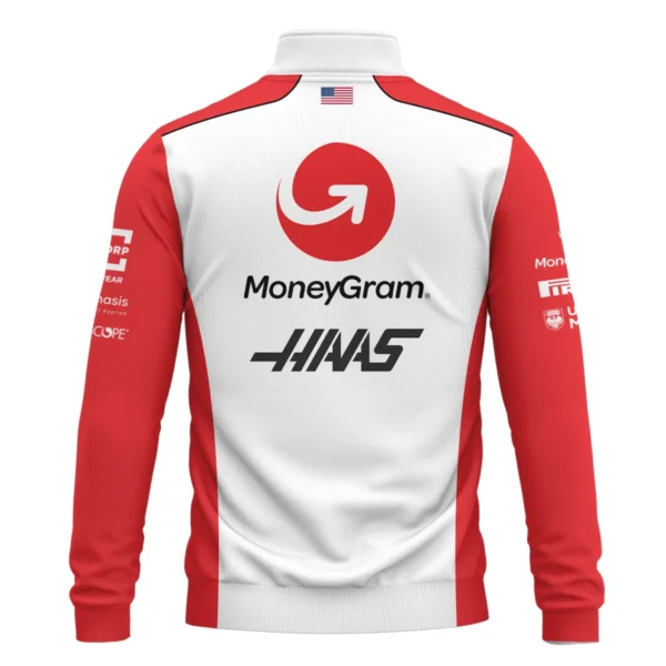 2025 Haas F1 Team Suit Quarter-Zip Sweatshirt BLVA150725A02HAASQZS - Image 3