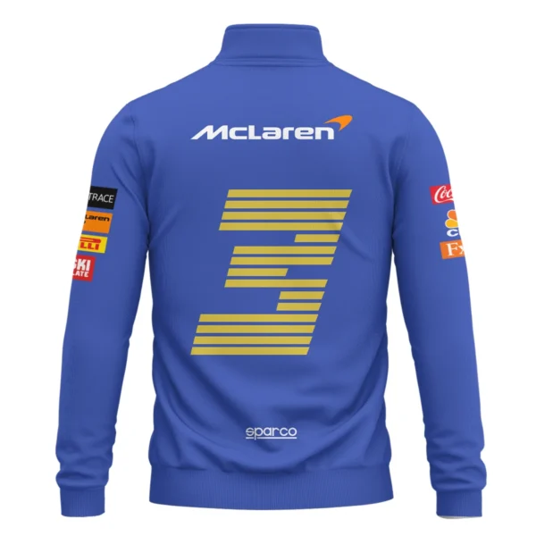 2021 Daniel Ricciardo McLaren F1 Team Race Suit Quarter-Zip Sweatshirt BLVA180725A03QZS - Image 3