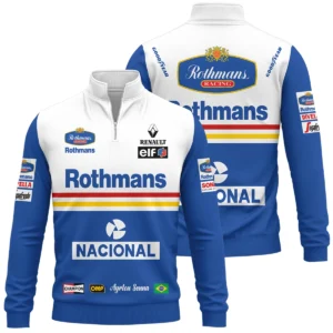 1994 Ayrton Senna Rothmans Williams Renault F1 Racing Team Quarter-Zip Sweatshirt BL3725A6QZS