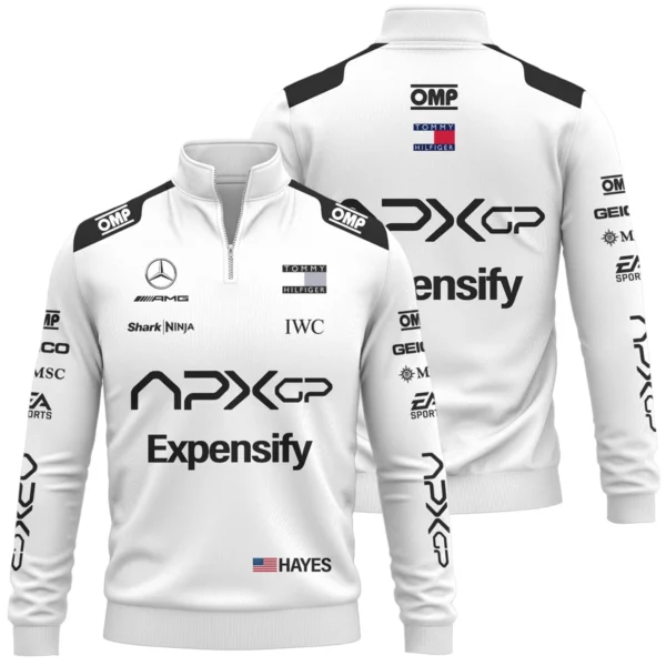 2025 F1 The Movie White Version For Racing Fan Exclusive Quarter-Zip Sweatshirt BLF116625A1QZS