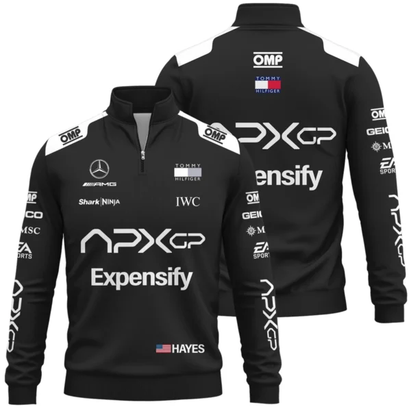 2025 F1 The Movie Black Version For Racing Fan Exclusive Quarter-Zip Sweatshirt BLF116625A2QZS