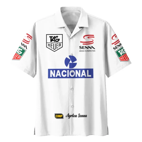 1985 Ayrton Senna John Player Special Lotus F1 Racing Team Hawaiian Shirt BL3725A3HW - Image 2
