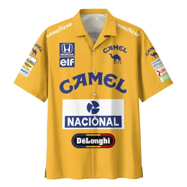 1987 Ayrton Senna Camel Honda Formula 1 Racing Team Hawaiian Shirt BL3725A5HW - Image 2