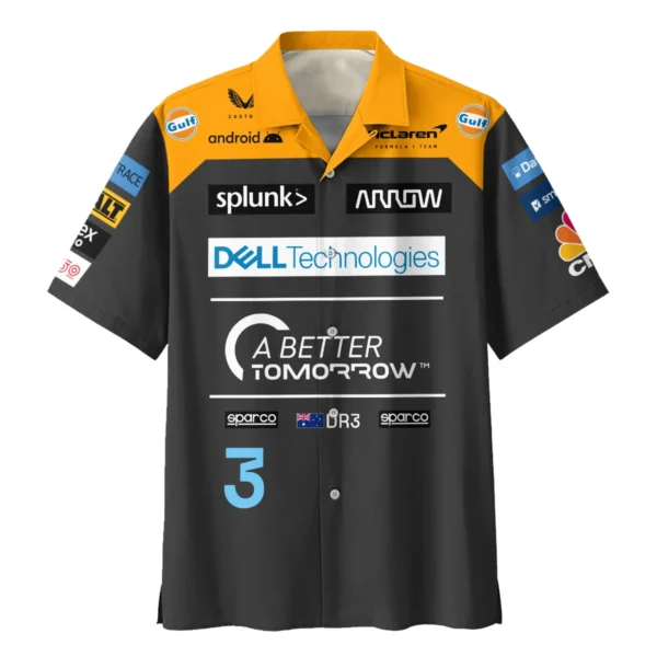 2022 Daniel Ricciardo McLaren F1 Team Race Suit Hawaiian Shirt BLVA180725A06HW - Image 2