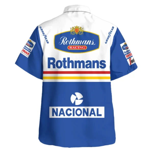 1994 Ayrton Senna Rothmans Williams Renault F1 Racing Team Hawaiian Shirt BL3725A6HW - Image 3