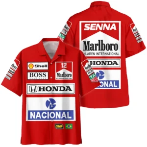1988 Ayrton Senna Honda Race Suit Marlboro McLaren Hawaiian Shirt BL3725A2HW