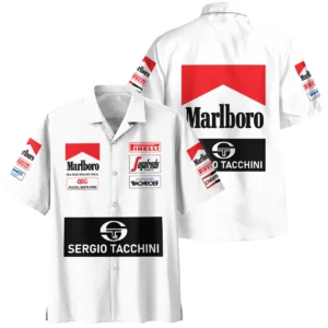 1984 Ayrton Senna Sergio Tacchini Toleman F1 Promotional Team Hawaiian Shirt BL3725A7HW