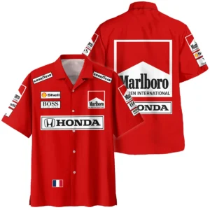 1989 Alain Prost Racing Costume Ferrari F1 Team Hawaiian Shirt BLVAAP070725A01HW