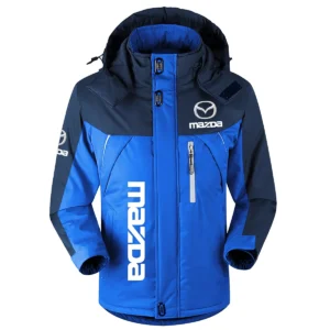 Mazda Exclusive Logo Outdoor Plush Charging Suit Waterproof Windproof Jacket Detachable Hood BLC21525A1MZD - Blue