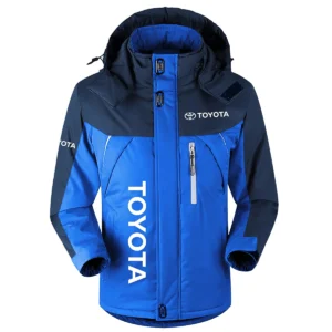 Toyota Exclusive Logo Outdoor Plush Charging Suit Waterproof Windproof Jacket Detachable Hood BLC21525A1TOY - Blue