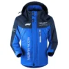 Aston Martin F1 Team Exclusive Logo Outdoor Plush Charging Suit Waterproof Windproof Jacket Detachable Hood BLF130525A1AM - Blue