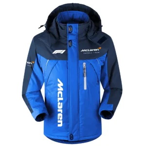 McLaren F1 Team Exclusive Logo Outdoor Plush Charging Suit Waterproof Windproof Jacket Detachable Hood BLF130525A1MCL - Blue