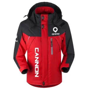Cannon Exclusive Logo Outdoor Plush Charging Suit Waterproof Windproof Jacket Detachable Hood BLC21525A1CAN - Red