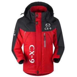 CX-9 Exclusive Logo Outdoor Plush Charging Suit Waterproof Windproof Jacket Detachable Hood BLC21525A1CX9 - Red