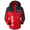 KIA Exclusive Logo Outdoor Plush Charging Suit Waterproof Windproof Jacket Detachable Hood BLC21525A1KIA - Red