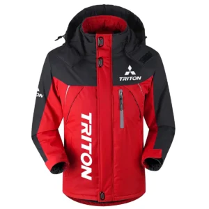 Triton Exclusive Logo Outdoor Plush Charging Suit Waterproof Windproof Jacket Detachable Hood BLC21525A1TRT - Red