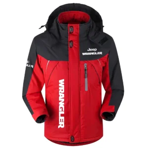 Wrangler Exclusive Logo Outdoor Plush Charging Suit Waterproof Windproof Jacket Detachable Hood BLC21525A1WRL - Red