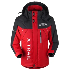 X-Trail Exclusive Logo Outdoor Plush Charging Suit Waterproof Windproof Jacket Detachable Hood BLC21525A1XTL - Red