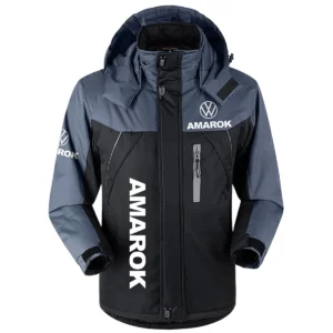 Amarok Exclusive Logo Outdoor Plush Charging Suit Waterproof Windproof Jacket Detachable Hood BLC21525A1AMK - Black