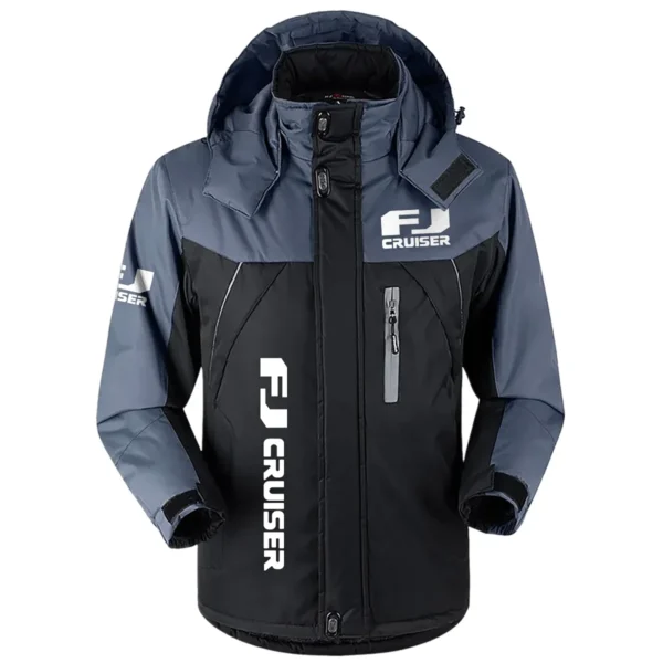 FJ Cruiser Exclusive Logo Outdoor Plush Charging Suit Waterproof Windproof Jacket Detachable Hood BLC21525A1FJC - Black