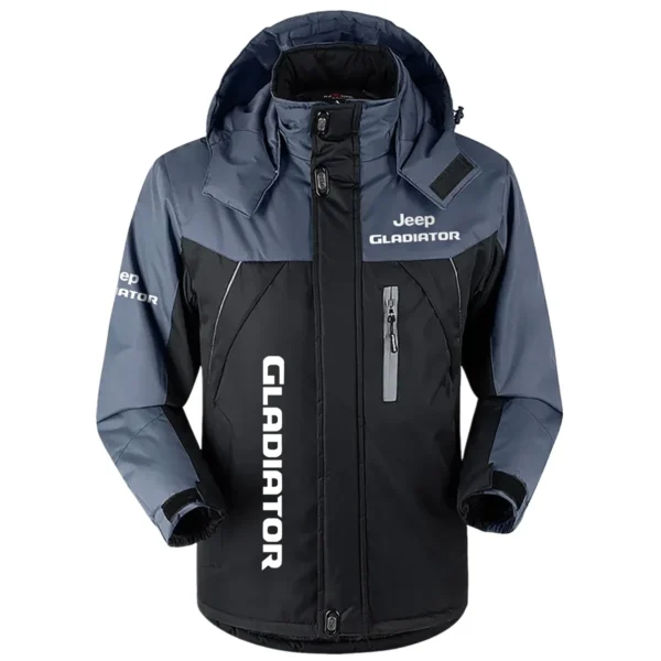Gladiator Exclusive Logo Outdoor Plush Charging Suit Waterproof Windproof Jacket Detachable Hood BLC21525A1GDT - Black