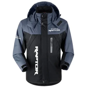 Raptor Exclusive Logo Outdoor Plush Charging Suit Waterproof Windproof Jacket Detachable Hood BLC21525A1RPT - Black