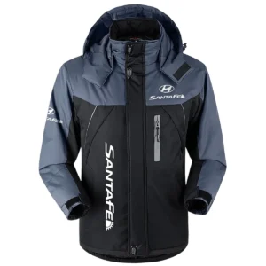 Santa Fe Exclusive Logo Outdoor Plush Charging Suit Waterproof Windproof Jacket Detachable Hood BLC21525A1SFE - Black