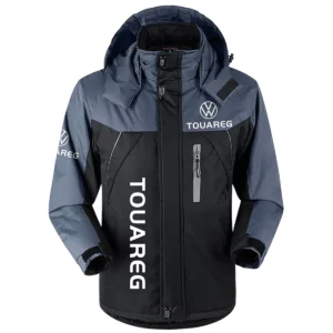 Touareg Exclusive Logo Outdoor Plush Charging Suit Waterproof Windproof Jacket Detachable Hood BLC21525A1TRG - Black